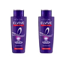 L'Oréal Paris Elvive Color Vive Violet Shampoo 200ml for colored, bleached, or gray hair, effectively eliminates orange tones, offers intensive care, and protects color while maintaining a natural look.