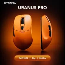 KYSONA Uranus Pro Wireless Gaming Mouse 54g PAW3395 Lightweight 8KHz Polling Rate 26000DPI Ultimate Optical Sensor For Laptop PC