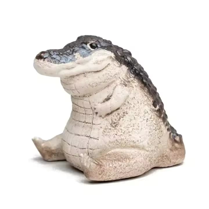1PC Boutique Tea Pet Small Crocodile Tea Pet Ornament Handmade Tea Ceremony Tea Game Financial Tea Table Gift