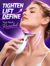 Dispositivo de belleza facial y cuello masajeador facial cuidado facial luz siete colores vibración sonora recargable portatil uso doméstico absorbe suero lifting antiarrugas para todo tipo de piel regalo mujer tendencia 2026 viral
