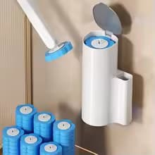 Juego de cepillos de baño con soporte, 1 set de cepillo de baño y kit de cabezales de cepillo de recambio desechables, artículos de limpieza, esenciales para el hogar, gadgets de baño, accesorios de baño